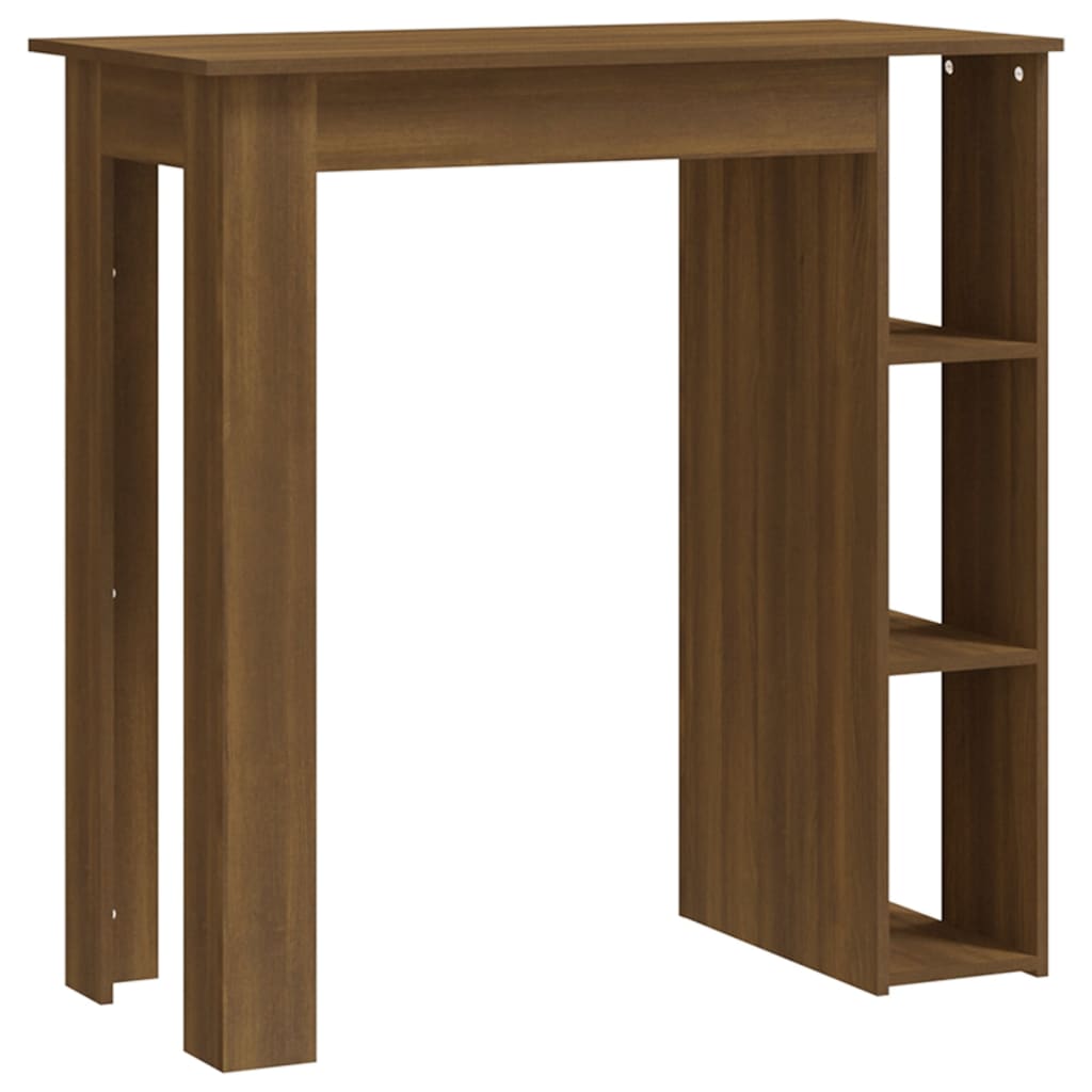 Barbord med hylle brun eik 102x50x103,5 cm konstruert tre - DMF Handel