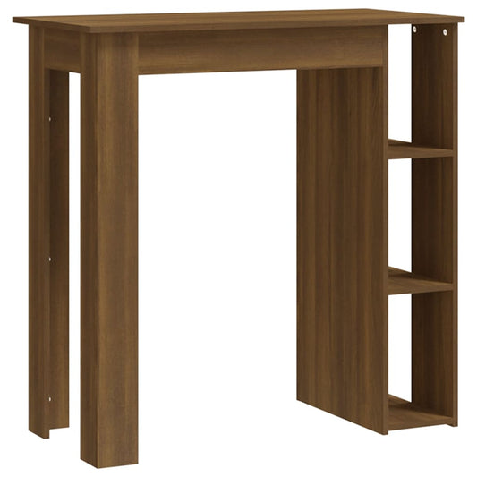 Barbord med hylle brun eik 102x50x103,5 cm konstruert tre - DMF Handel