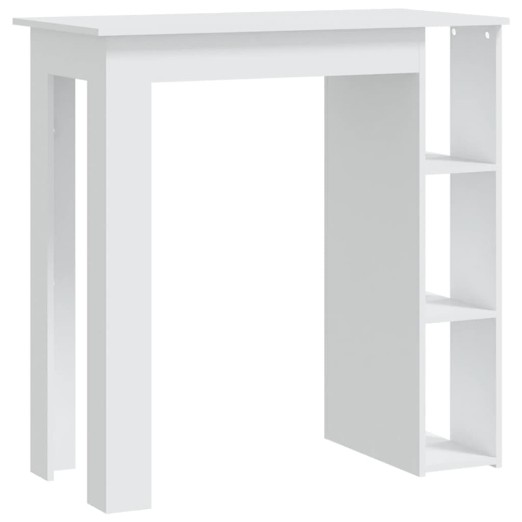 Barbord med hylle hvit 102x50x103,5 cm konstruert tre - DMF Handel