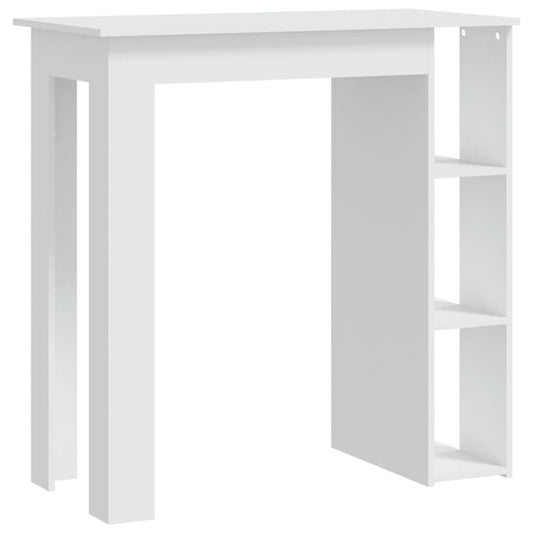 Barbord med hylle hvit 102x50x103,5 cm konstruert tre - DMF Handel
