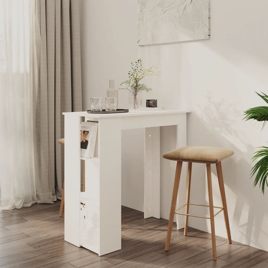 Barbord med hylle hvit 102x50x103,5 cm konstruert tre - DMF Handel