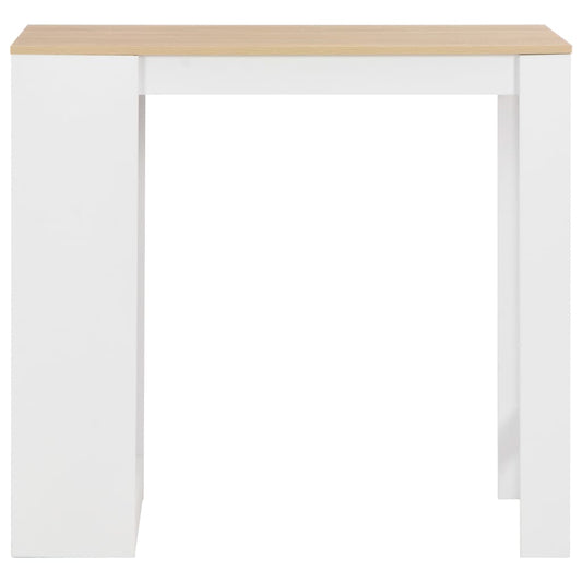 Barbord med hylle hvit 110x50x103 cm - DMF Handel