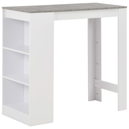 Barbord med hylle hvit 110x50x103 cm - DMF Handel