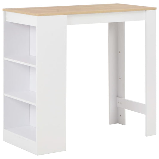Barbord med hylle hvit 110x50x103 cm - DMF Handel