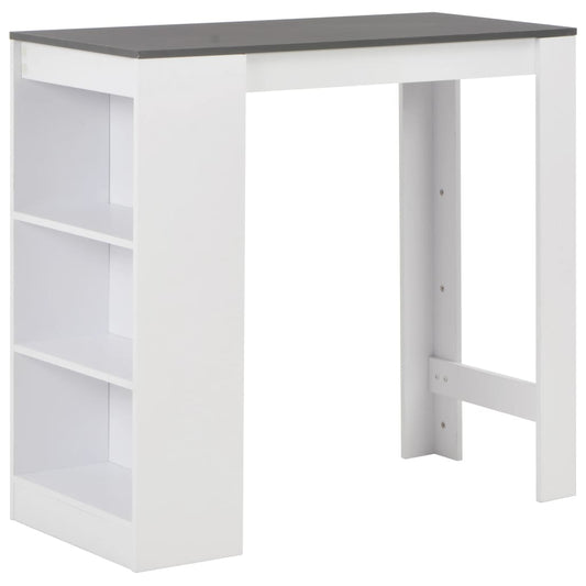 Barbord med hylle hvit 110x50x103 cm - DMF Handel