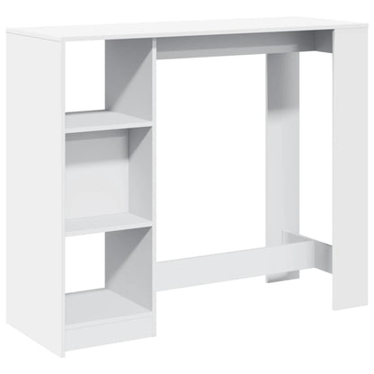 Barbord med hylle hvit 124x46x103,5 cm sponplate - DMF Handel