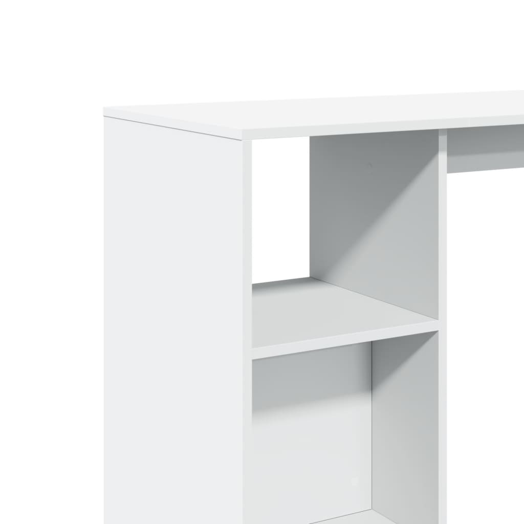Barbord med hylle hvit 124x46x103,5 cm sponplate - DMF Handel
