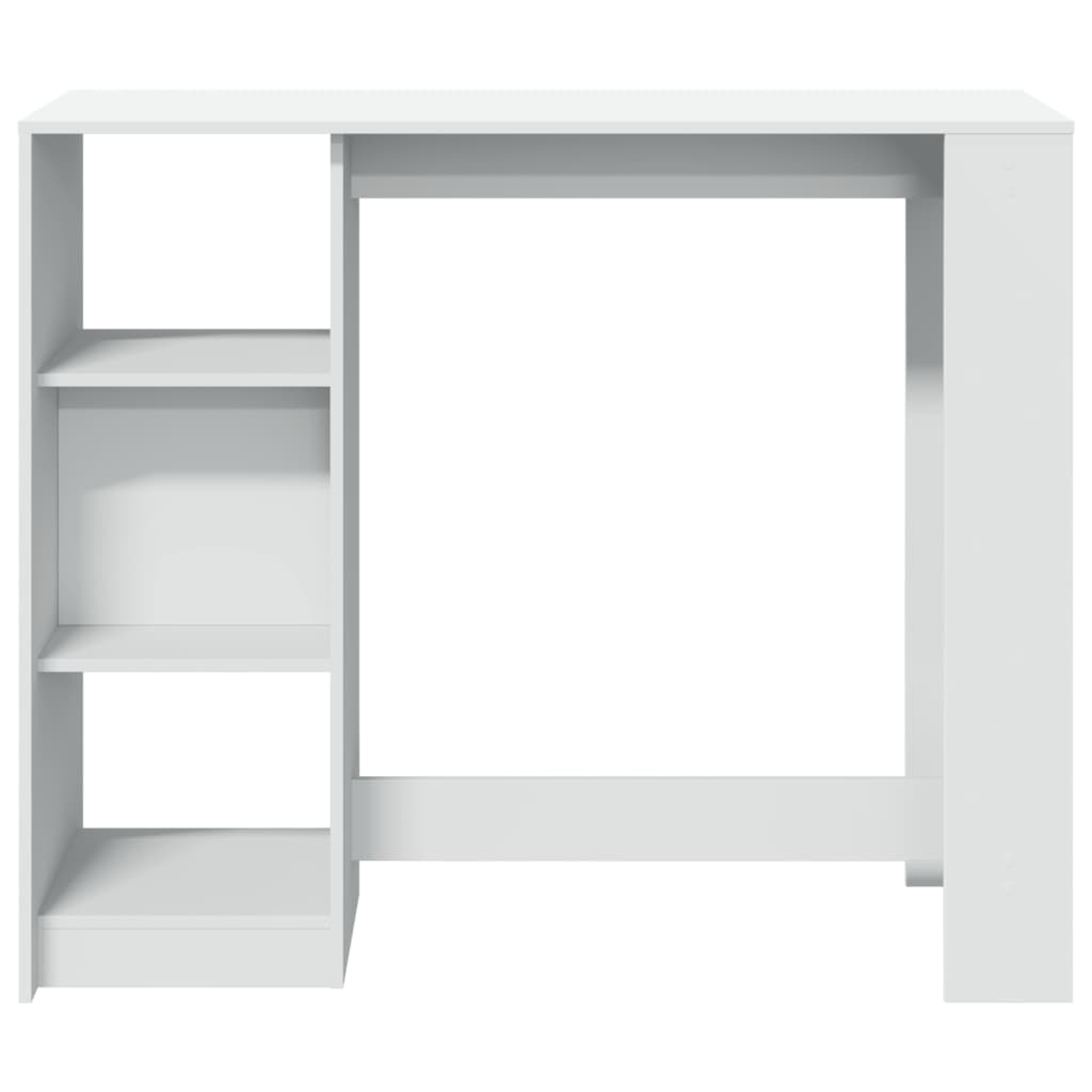 Barbord med hylle hvit 124x46x103,5 cm sponplate - DMF Handel