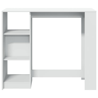Barbord med hylle hvit 124x46x103,5 cm sponplate - DMF Handel