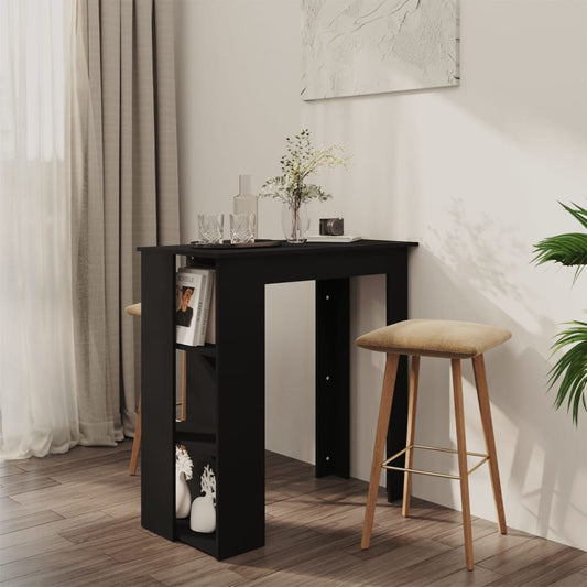 Barbord med hylle svart 102x50x103,5 cm konstruert tre - DMF Handel