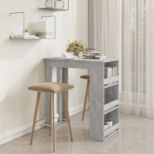 Barbord med oppbevaringsstativ betonggrå 102x50x103,5 cm - DMF Handel
