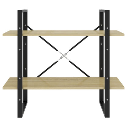 Bokhylle 2 nivåer sonoma eik 80x30x70 cm konstruert tre - DMF Handel
