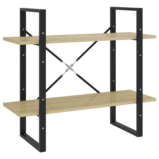 Bokhylle 2 nivåer sonoma eik 80x30x70 cm konstruert tre - DMF Handel
