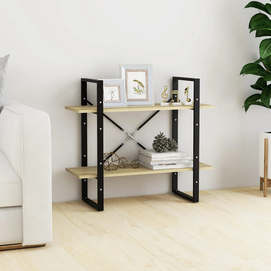 Bokhylle 2 nivåer sonoma eik 80x30x70 cm konstruert tre - DMF Handel
