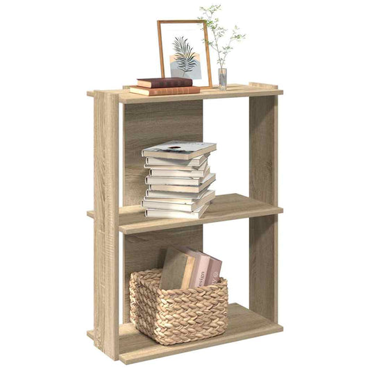 Bokhylle 3 etasjer sonoma eik 60x30x80 cm konstruert tre - DMF Handel