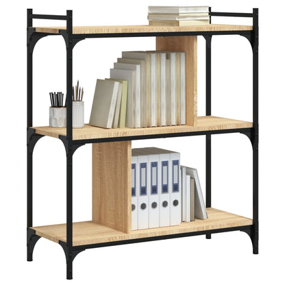 Bokhylle 3 etasjer sonoma eik 76x32x88 cm konstruert tre - DMF Handel