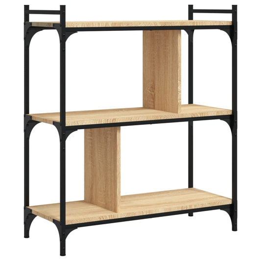 Bokhylle 3 etasjer sonoma eik 76x32x88 cm konstruert tre - DMF Handel