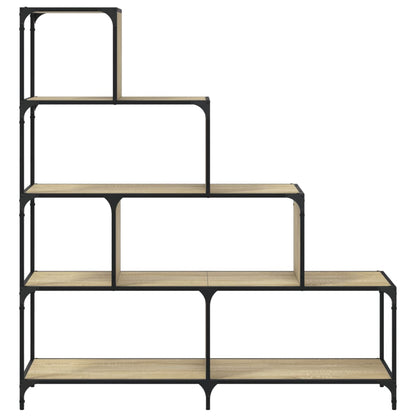 Bokhylle 4 etasjer sonoma eik 139x33,5x149 cm konstruert tre - DMF Handel