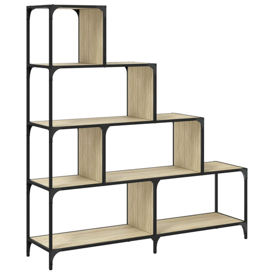 Bokhylle 4 etasjer sonoma eik 139x33,5x149 cm konstruert tre - DMF Handel