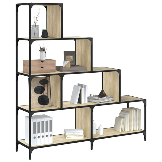 Bokhylle 4 etasjer sonoma eik 139x33,5x149 cm konstruert tre - DMF Handel