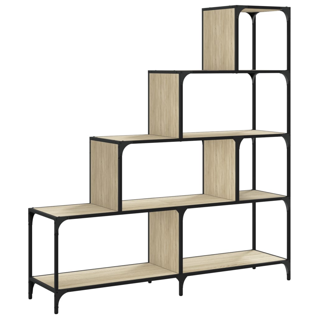 Bokhylle 4 etasjer sonoma eik 139x33,5x149 cm konstruert tre - DMF Handel