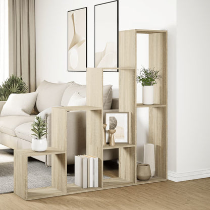 Bokhylle 4 etasjer sonoma eik 143,5x29x143,5 cm konstruert tre - DMF Handel