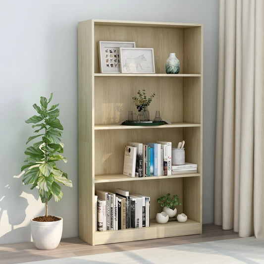 Bokhylle 4 nivå sonoma eik 80x24x142 cm konstruert tre - DMF Handel