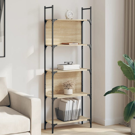 Bokhylle 5 etasjer sonoma eik 60,5x24x166,5 cm konstruert tre - DMF Handel