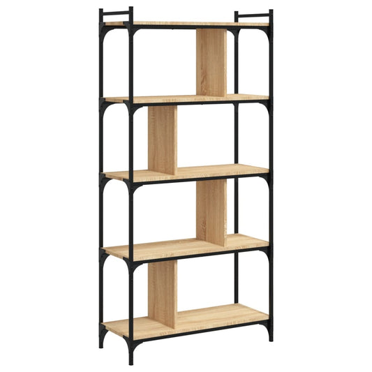 Bokhylle 5 etasjer sonoma eik 76x32x158 cm konstruert tre - DMF Handel