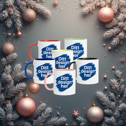 Keramisk krus 325 ml - farget innside og hank